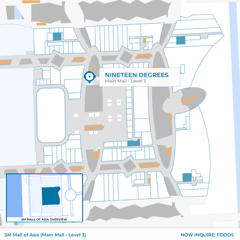 Nineteen Degrees - SM MOA - Main Mall - Level 3